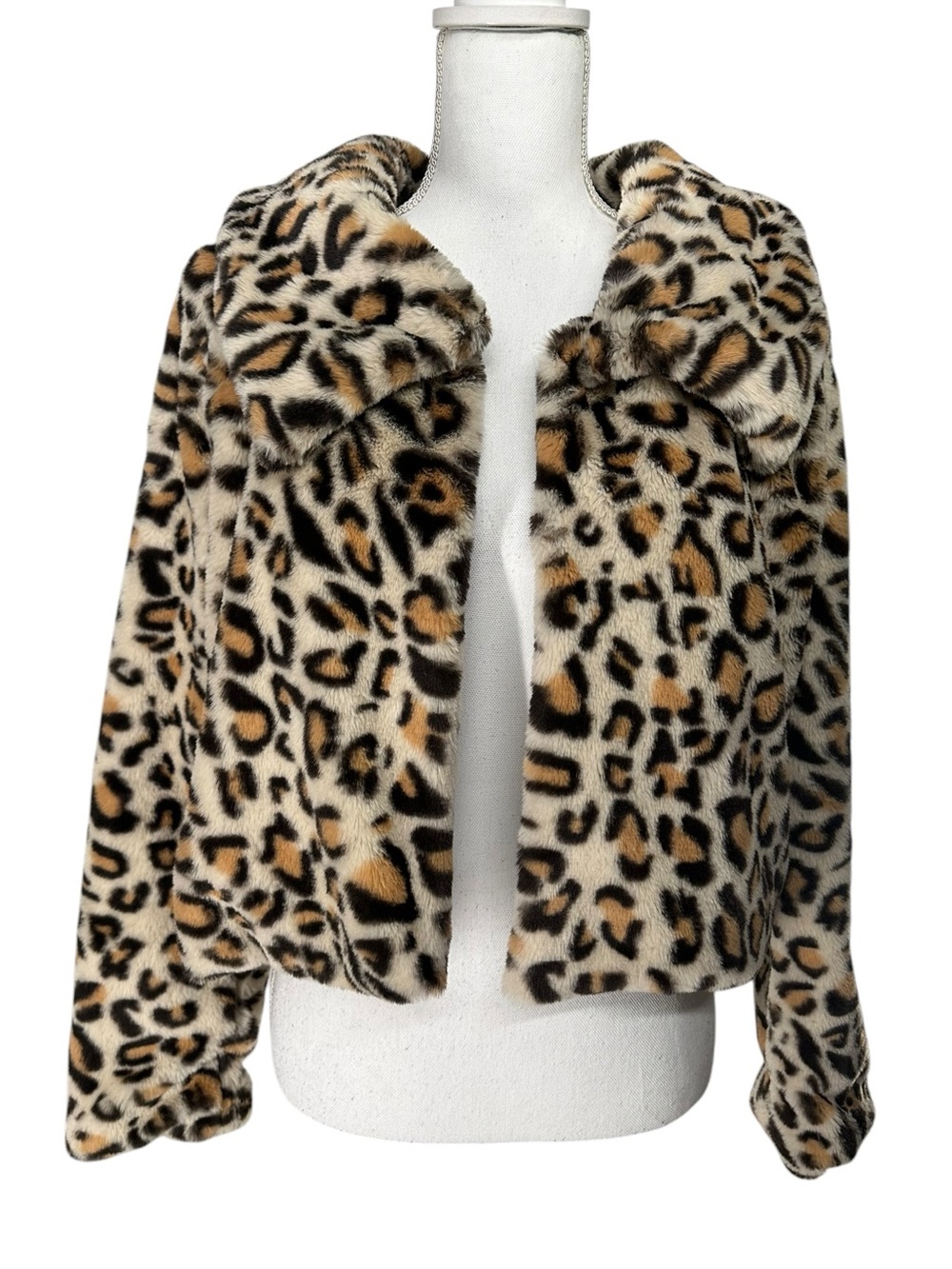 Candie’s / Y2K Faux Fur Leopard Print Lightweight Jacket / Medium / Retro